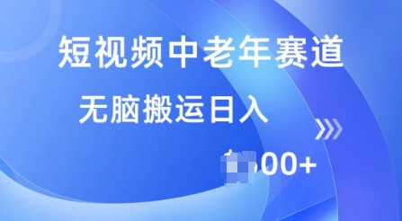 短视频中老年赛道，操作简单，多平台收益，无脑搬运日入多张-北向