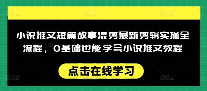 小说推文短篇故事混剪最新剪辑实操全流程，0基础也能学会小说推文教程，肯干多发日入多张-北向